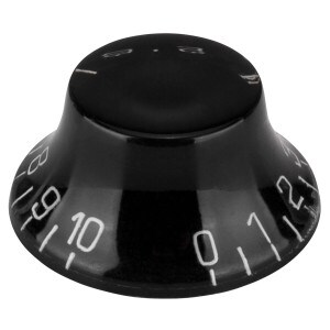 Guitar Knob Translucent Bell Type 1" - Black